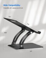 Nulaxy Fully Adjustable Laptop Stand for Desk, Dual Foldable Computer Riser with Heat-Vent - Image 3