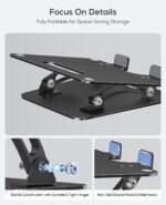Nulaxy Fully Adjustable Laptop Stand for Desk, Dual Foldable Computer Riser with Heat-Vent - Image 6