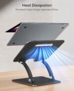 Nulaxy Fully Adjustable Laptop Stand for Desk, Dual Foldable Computer Riser with Heat-Vent - Image 5