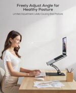 Nulaxy Fully Adjustable Laptop Stand for Desk, Dual Foldable Computer Riser with Heat-Vent - Image 2