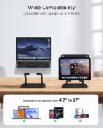 Nulaxy Fully Adjustable Laptop Stand for Desk, Dual Foldable Computer Riser with Heat-Vent - Image 7